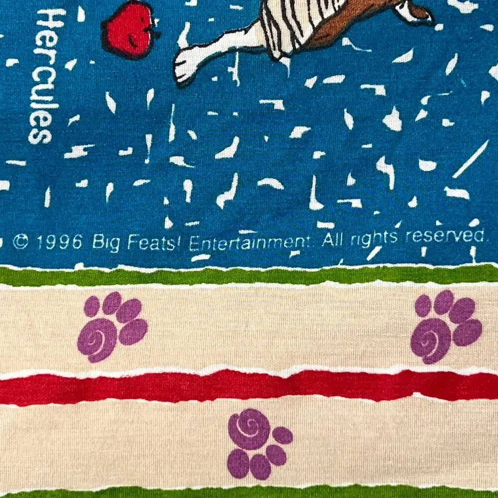 PSB Kids Wishbone Full Size Flat Sheet Vintage 90s 1990s